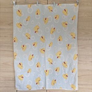 Vintage Rubber Duck Receiving Blanket 1990s 2000s 41 x 31"
